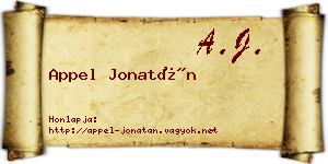 Appel Jonatán névjegykártya
